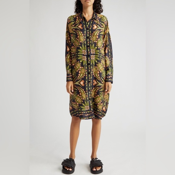 Farm Rio Marina Scarf Print Shirt Dress NWT size small